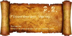 Pissenberger Ugron névjegykártya